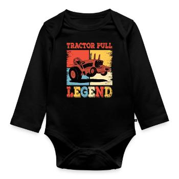 Farmer Tractor Agriculture Farmer Tractor Farm - Organic Longsleeve Baby Bodysuit - black - Front
