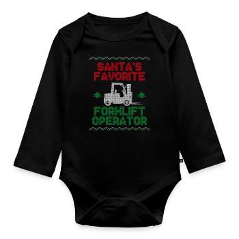Certified Forklift Truck Operator - Baby Bio-Langarm-Body - Schwarz - Vorne