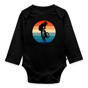 bmx jungen bmx fahrrad bmx Herren Radfahren - Baby Bio-Langarm-Body - Schwarz - Vorne