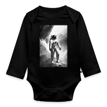 Astronaut Zukunft Sci-Fi Technik - Baby Bio-Langarm-Body - Schwarz - Vorne