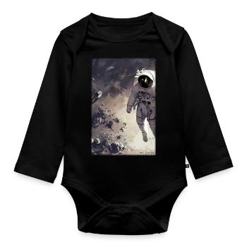 Astronaut Zukunft Sci-Fi Technik - Baby Bio-Langarm-Body - Schwarz - Vorne