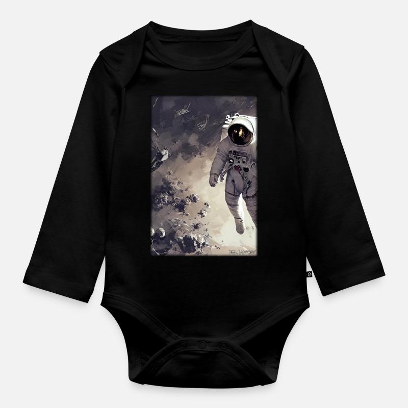 Astronaut Zukunft Sci-Fi Technik - Baby Bio-Langarm-Body - Schwarz