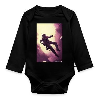 Astronaut Zukunft Sci-Fi Technik - Baby Bio-Langarm-Body - Schwarz - Vorne