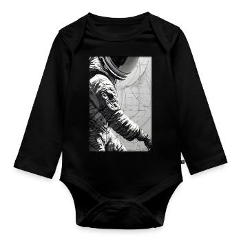 Astronaut Zukunft Sci-Fi Technik - Baby Bio-Langarm-Body - Schwarz - Vorne