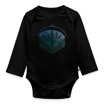 Paragleiter Paragleiten Paragliding Gleitschirm - Organic Longsleeve Baby Bodysuit - black - Front