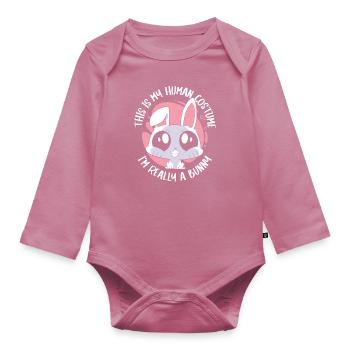 Lapin lapin animal de compagnie lapin - Body Bébé bio manches longues - mauve - Devant