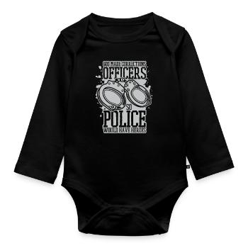 Agent correctionnel Gardien Agent d’application de la loi - Body Bébé bio manches longues - noir - Devant