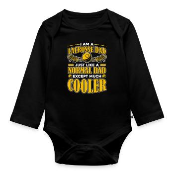 Lacrosse Sports Lacrosse Players - Organic Longsleeve Baby Bodysuit - black - Front