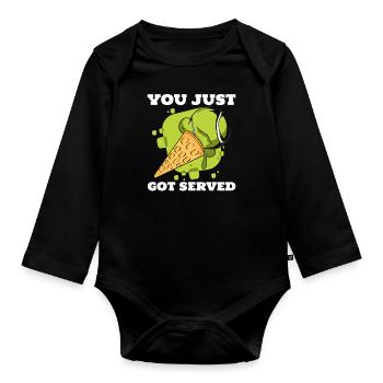 Tennis tennis player - Organic Longsleeve Baby Bodysuit - black - Front
