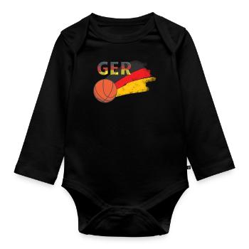 Allemagne Basket-ball - Body Bébé bio manches longues - noir - Devant