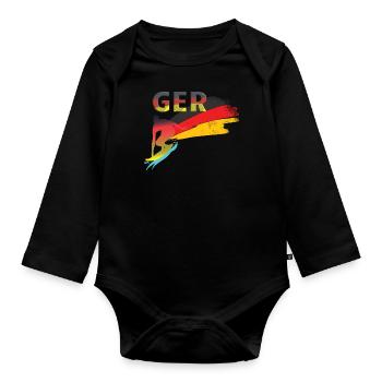 Germany Surfing - Organic Longsleeve Baby Bodysuit - black - Front