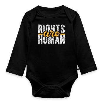 Menschenrechte Politik Freiheit Demonstrieren - Baby Bio-Langarm-Body - Schwarz - Vorne