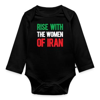 Femmes Vie Liberté Iranienne Mahsa Amini Iran - Body Bébé bio manches longues - noir - Devant