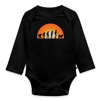 Australian Shepherd Geschenk - Baby Bio-Langarm-Body - Schwarz - Vorne