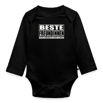 Geschenkidee Freundin schwester - Baby Bio-Langarm-Body - Schwarz - Vorne