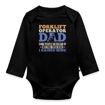 Certified Forklift Truck Operator - Organic Longsleeve Baby Bodysuit - black - Front