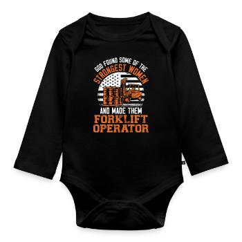 Opérateur de chariot élévateur certifié - Body Bébé bio manches longues - noir - Devant