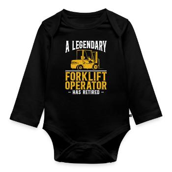 Certified Forklift Truck Operator - Baby Bio-Langarm-Body - Schwarz - Vorne
