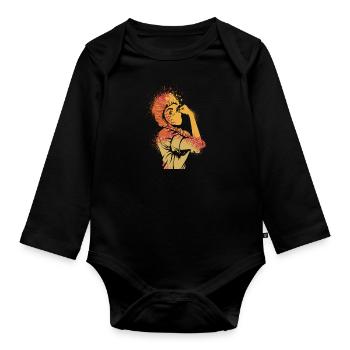 Krankenschwester - Baby Bio-Langarm-Body - Schwarz - Vorne