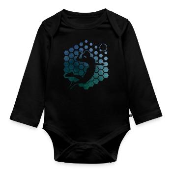 Damen Volleyball Volleyballer Volley Herren - Baby Bio-Langarm-Body - Schwarz - Vorne