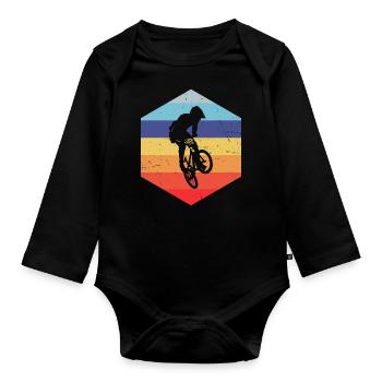 Bike bmx boys bmx men bmx bike women - Organic Longsleeve Baby Bodysuit - black - Front