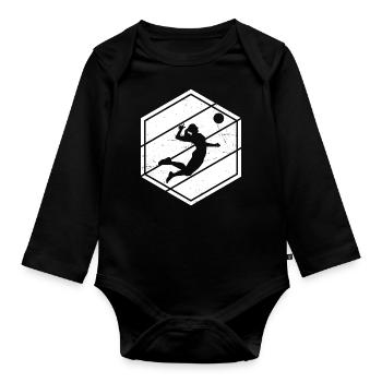 Joueuse de volleyball féminin Volleyball Spi - Body Bébé bio manches longues - noir - Devant