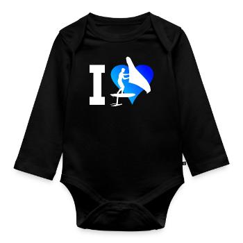 foilwing hydrofoil Women wingsurf wingfoil - Organic Longsleeve Baby Bodysuit - black - Front