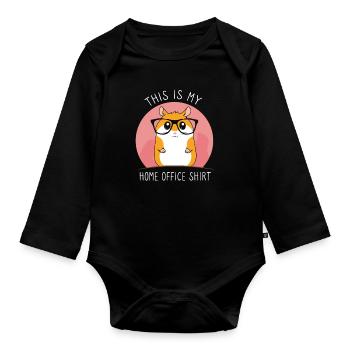 This is my home office hamster - Organic Longsleeve Baby Bodysuit - black - Front