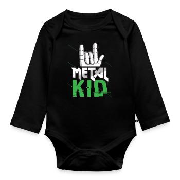 Rock Sign Rock Hand Metal Kid Music Lover Rock - Organic Longsleeve Baby Bodysuit - black - Front