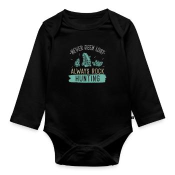 Funny Geology Rock Hunting For Humor Lover Future - Organic Longsleeve Baby Bodysuit - black - Front