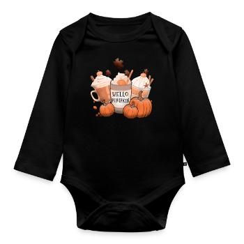 Spice Pumpkin Fall Thanksgiving Season Autumn - Baby Bio-Langarm-Body - Schwarz - Vorne