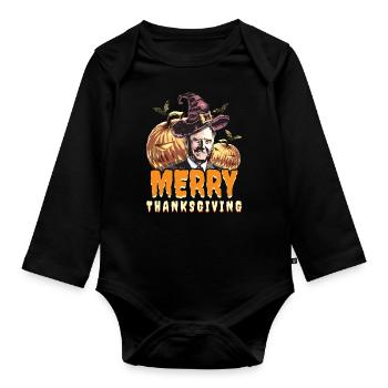 Funny President Thanksgiving Season Autumn - Baby Bio-Langarm-Body - Schwarz - Vorne
