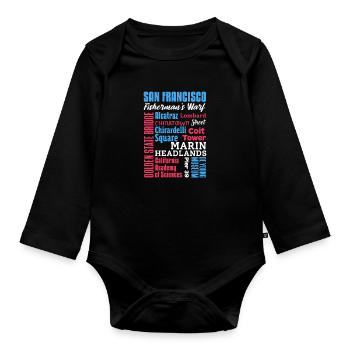 San Francisco - Organic Longsleeve Baby Bodysuit - black - Front