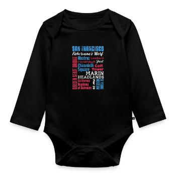 Cadeau du Golden Gate de San Francisco en Californie - Body Bébé bio manches longues - noir - Devant