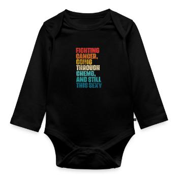 Cancer - Organic Longsleeve Baby Bodysuit - black - Front