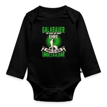 Galabauer ist eine Ehre Gartenbau Galabau - Baby Bio-Langarm-Body - Schwarz - Vorne