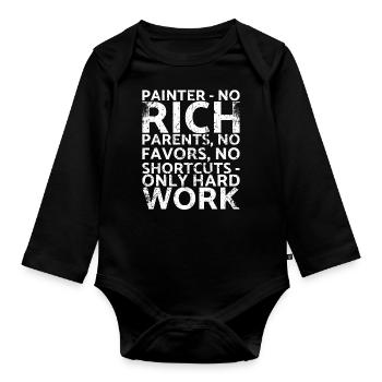 Painter_ pas de parents riches, pas de parents - Body Bébé bio manches longues - noir - Devant