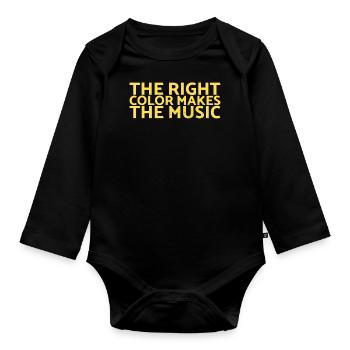 La bonne couleur fait la conception musicale pour les peintres - Body Bébé bio manches longues - noir - Devant