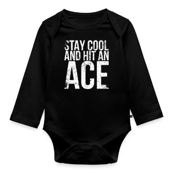 Stay cool and beat an Ass Design - Organic Longsleeve Baby Bodysuit - black - Front