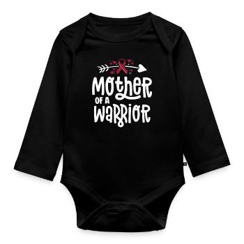 Mutter eines Kriegers Gefäßfehlbildung - Baby Bio-Langarm-Body - Schwarz - Vorne