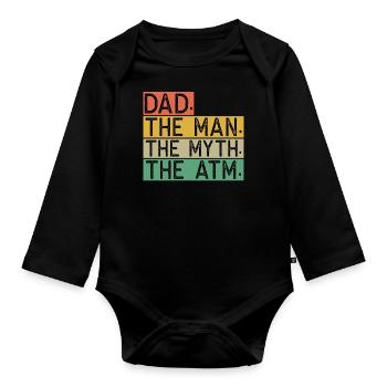 Welt bester Papa Vater Paare Paar Eltern Dad daddy - Baby Bio-Langarm-Body - Schwarz - Vorne