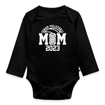 Volleyball Mutter 2023 Sport Spiel Mama - Baby Bio-Langarm-Body - Schwarz - Vorne