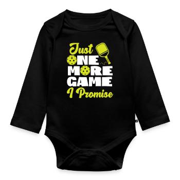 Pickleball Just One More Game I - Baby Bio-Langarm-Body - Schwarz - Vorne