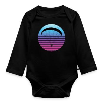 Paraglider Gleitschirm Paragleiten Paragliding - Organic Longsleeve Baby Bodysuit - black - Front