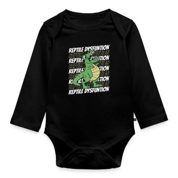 Drôle de dinosaure Trex Reptile Dysfunction - Body Bébé bio manches longues - noir - Devant