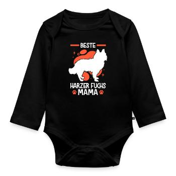 Beste Harzer Fuchs Mama Hütehund - Baby Bio-Langarm-Body - Schwarz - Vorne