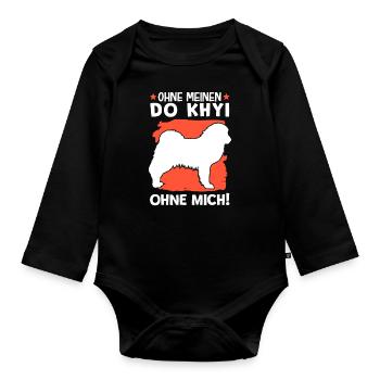 Do Khyi ohne mich Tibetdogge tibetanische Dogge - Baby Bio-Langarm-Body - Schwarz - Vorne