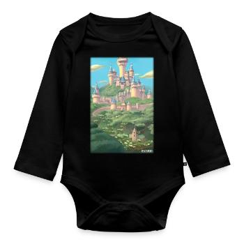 Castle Castle Fortress Architecture Landscape - Organic Longsleeve Baby Bodysuit - black - Front