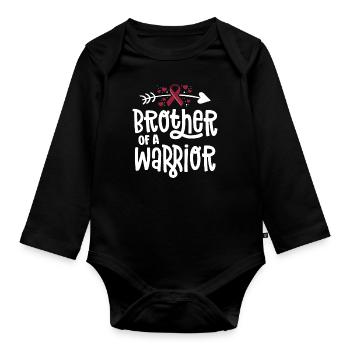 Brother Of A Warrior Vascular Malformation - Organic Longsleeve Baby Bodysuit - black - Front