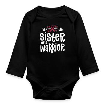 Sister Of A Warrior Vascular Malformation - Organic Longsleeve Baby Bodysuit - black - Front